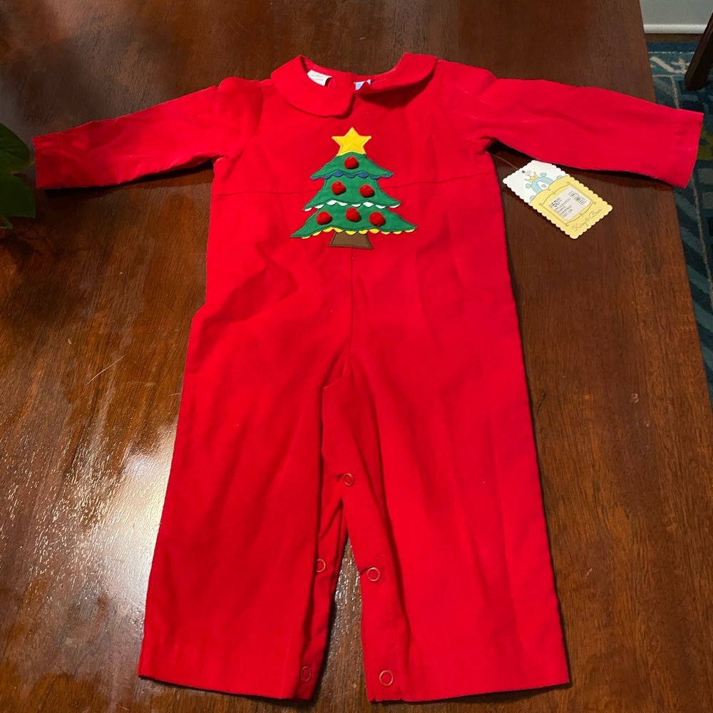 Christmas Tree Corduroy one piece NWT